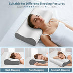 Cervical Neck Pillow for Pain Relief (Light Grey)