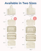 Travel Toiletry Bag with Jewelry Organizer (Beige-2 / Style2-medium Size)