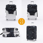 Travelkin Luggage Covers For Suitcase Tsa Approved Suitcase Cover Protector (Air Line Black Set / S)