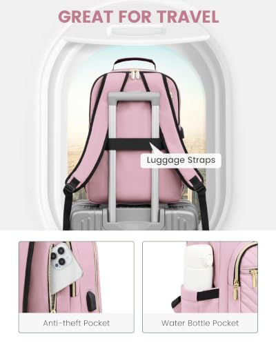 Laptop Backpack for Women (Light Pink / 17-Inch)