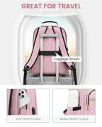 Laptop Backpack for Women (Light Pink / 17-Inch)