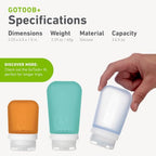 GoToob+ 3 Pack (3.4 Ounces / Burgundy/Orange/Magenta)