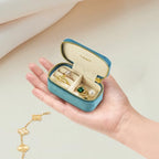 Small Travel Jewelry Case (Mini-Coral Blue / Small Rectangle)