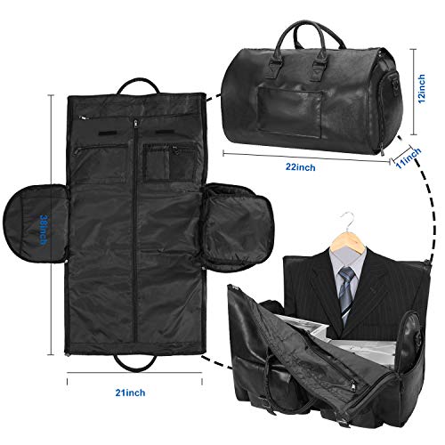 Carry On Garment Bag (black-2pockets-Leather)