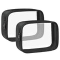 TSA Approved Toiletry Bag Clear Quart Size Travel Bags Makeup Bag (Black / 2 Pack)