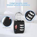 Safe Skies 3 Digit TSA Lock 2 (2 PACK BLACK)