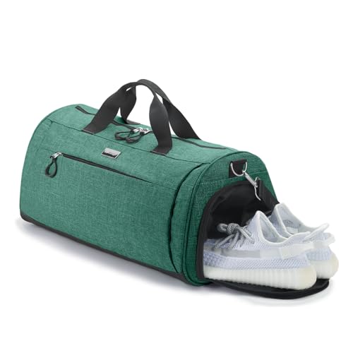 Gym Bag for Women & Men (Textured Green / Large - 23 x 12 x 12″)