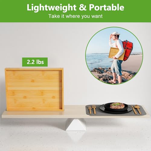 Bamboo Bed Tray Table with Folding Legs (Bamboo / Large)