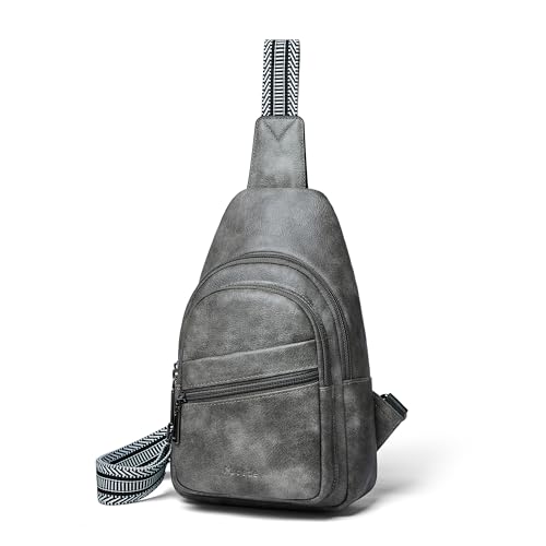 Sling Bag Crossbody Bags for Women Small Cross Body Bag Fanny Packs Chest Sling Purse for Daily Travel Leisure Sport (2-2 Dark Grey)
