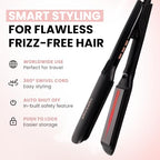 Titanium Flat Iron Hair Straightener Large with Infrared (Black / 1.8 Inch Plate)