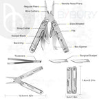 Mini Multitool Pliers with Pocket Clip & Window Breaker (Pliers / Silver)