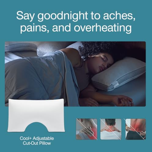 Cool+ Cut Out Adjustable Pillow Queen with Cooling Gel & Shoulder Cut (Queen / Cut-out)