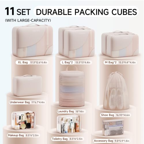 Packing Cubes for Travel (01 Cream)