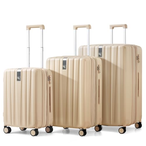 Expandable Hard Shell Luggage Sets (3 Pc Set EXT (20/24/29) / Cuba Sand)