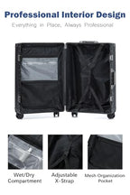 26 Inch Checked Zipperless Luggage with Cup Holder (Black (PC+Aluminum) / Checked in 26inch)