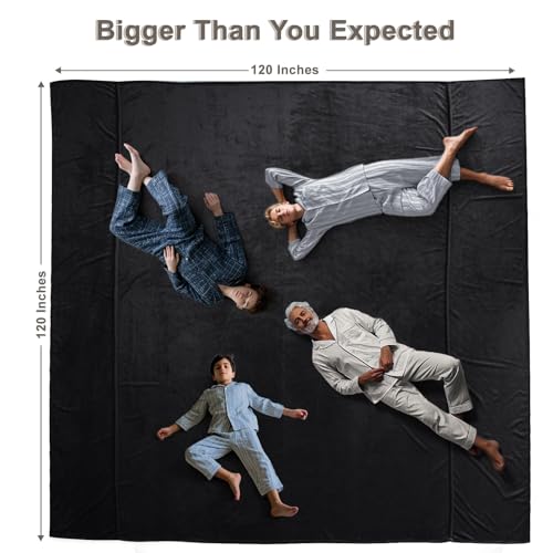 Fleece Blanket Oversized King 120x120 (Black / 1 Piece Oversized King(120" X 120"))