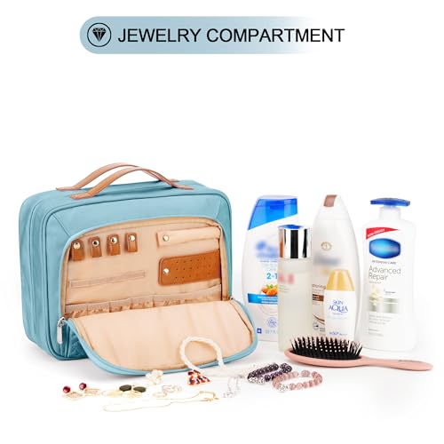 Travel Hanging Toiletry Bag for Women (Sky Blue / Large)
