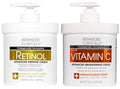 Retinol Body Lotion + Brightening Vitamin C Lotion 2pc Skincare Set For Women & Men (Retinol + Vitamin C Cream Bundle / 2 Piece Set)