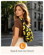 Crossbody Bags for Women Men Trendy Sling Bag Backpack Chest Bag (Large / Sunflower)