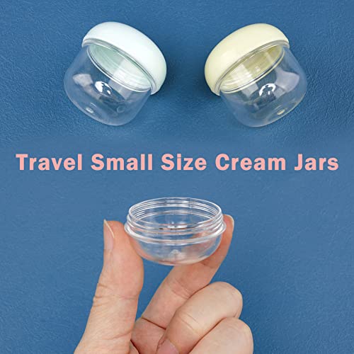 Travel Jars for Creams 9PCS Travel Size Containers for Toiletries Cream Jars Refillable Leak (E-9 Pieces Plastic-6 & Silicone-3)