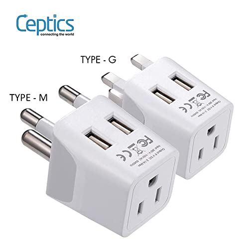 South Africa Travel Plug Set (Carbon White)