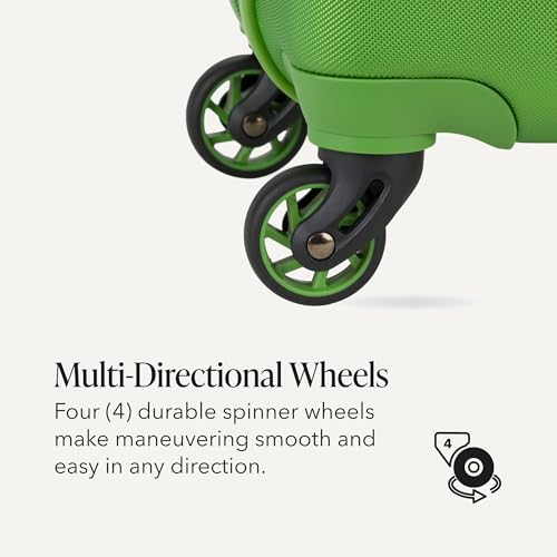 7366 Signature Hardside Expandable Luggage with Spinner Wheels (Checked-Large 27-Inch / Green)