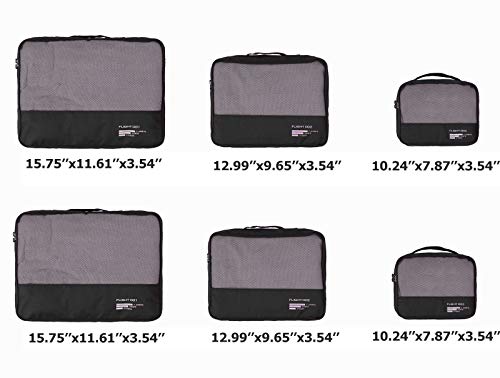 Packing Cubes Set Travel Luggage Organizers Suitcase Lightweight Accessories Black (Black / Fit 24-inch Luggage)