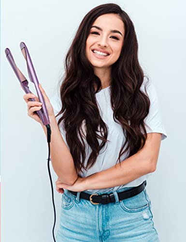 Pro Twist Flat Iron Curling Iron in One (Purple)