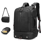 16 Inch Laptop Backpack Water Resistant Carry On Daypack Backpack Anti Theft Travel Rucksack Backpack with Shoe Compartment Shoulder Strap for Men Women (Black)