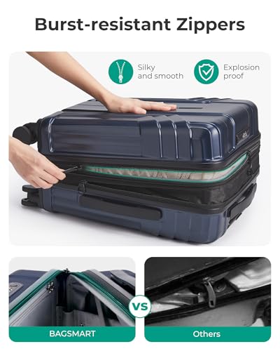 Expandable 20 Inch Carry On Luggage Airline Approved (Expandable Carry On 20 Inch / Dark Blue)