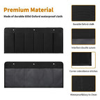 6‑Large‑Pocket RV Bedside Hanging Organizer with Sturdy Hooks (Cloth, 1pcs / Black)
