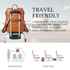 Vegan Leather Laptop Backpack for Women 15.6 inch Work Backpack Fashion Travel Backpack Purse for Business College (Brown02)