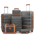 Luggage Sets with spinner wheels (Gray(New) / 6 piece sets （14/20/24/28/DB/TB))