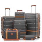 Luggage Sets with spinner wheels (Gray(New) / 6 piece sets （14/20/24/28/DB/TB))