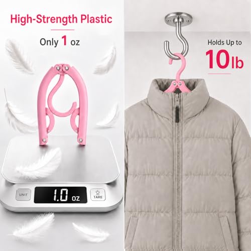 10 Pcs Travel Hangers Cruise Ship Essentials Accessories Portable Folding Clothes Hanger Foldable Drying Rack (Standard (1-Pack))