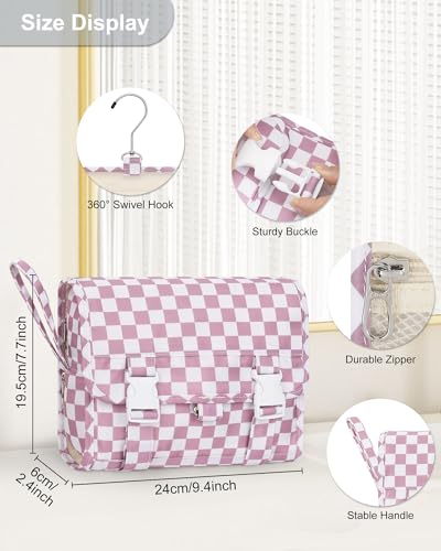 Hanging Toiletry Bag (02 Checkboard Purple / Small)