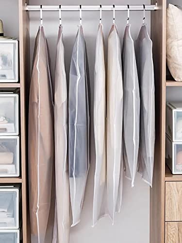 Garment Bags for Hanging Clothes (24'' x 48''/12 Pack / White-Translucent)