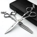 6/7-inch Professional Hairdresser Set, Stainless Steel Scissors (6 inch-3pc-A) (6 Inch-3pc-a)