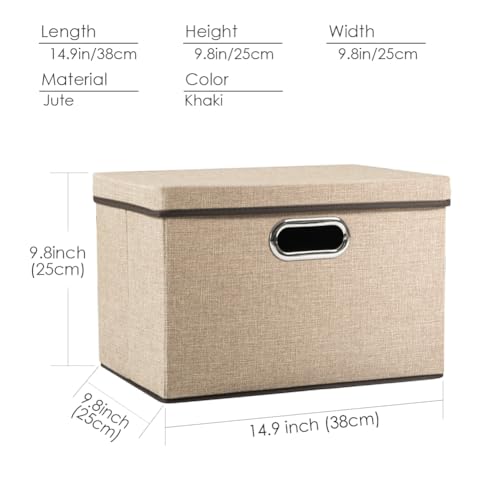 Collapsible Storage Cubes with Lids [1 (Khaki / M(1-Pack))