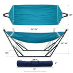 Heavy Duty Couple Hammock with Steel Stand (Blue)