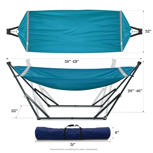 Heavy Duty Couple Hammock with Steel Stand (Blue)