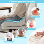 Seat Cushion Memory Foam for Sit Bone and Back Pain Relief (Gray)