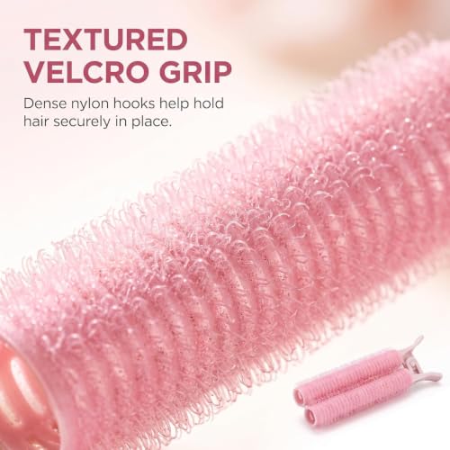 4PCS Pink Hair Rollers with Clip Volumizing Hair Root Clips Bangs Curler DIY Styling Accessories Tool Portable Volume Clip Self Grip Volume Hair Root
