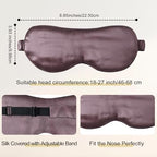 Adjustable 100% 22 Momme Mulberry Silk Sleep Mask (Plum Wine / 1 Count (Pack of 1))