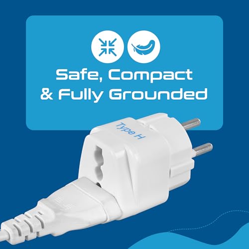 Israel Power Adapter Travel Universal Plug (Cream White)