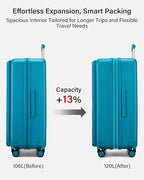 Expandable Large Checked Luggage (Caribbean Blue / 28 Inch EXT)