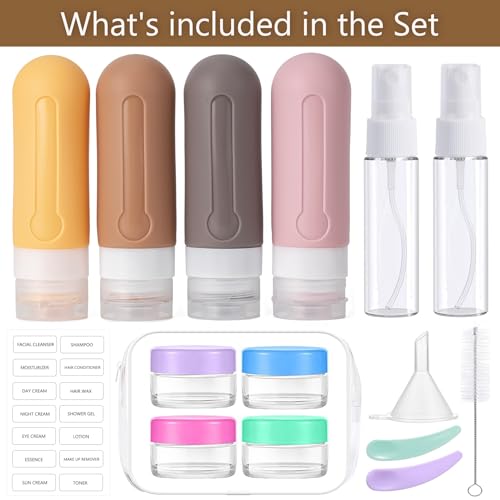 16pack Travel Bottles for Toiletries (16PCS/Apricot)