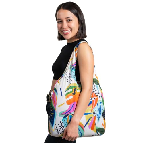 Standard 19L Tote Foldable Packable Reusable Grocery Shopping Bag (Vivid Garden)