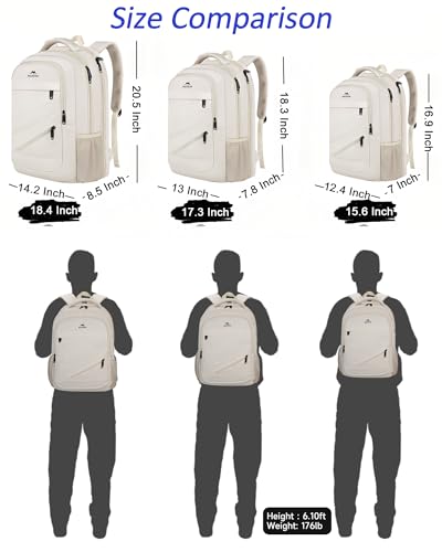 Beige Laptop Backpack for Women (Beige / 17 Inch)