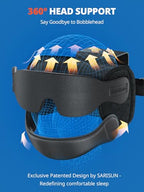 Travel Pillow with Chin Strap for Different Seats (Black)